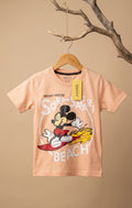 Mickey Mouse Surf Safari Kids T-Shirt – Peach