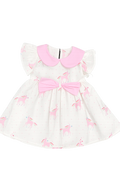 Unicorn Print Baby Girl Dress with Pink Bow – Cute Party & Summer Dress for Kids
