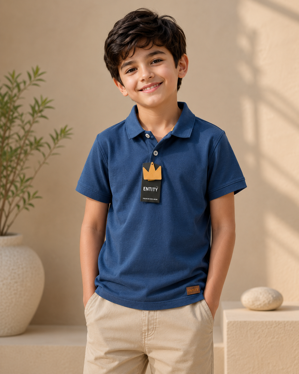 Blue Polo Shirt for Boys | Soft Cotton Half Sleeves