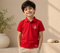 Red Polo Shirt for Boys | Soft Cotton Half Sleeves