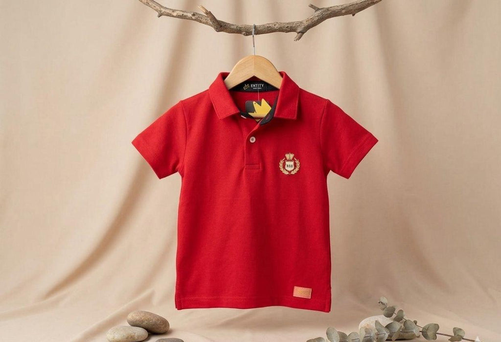 Red Polo Shirt for Boys | Soft Cotton Half Sleeves
