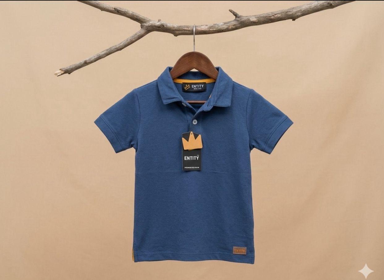 Blue Polo Shirt for Boys | Soft Cotton Half Sleeves