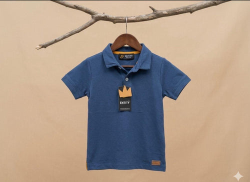 Blue Polo Shirt for Boys | Soft Cotton Half Sleeves