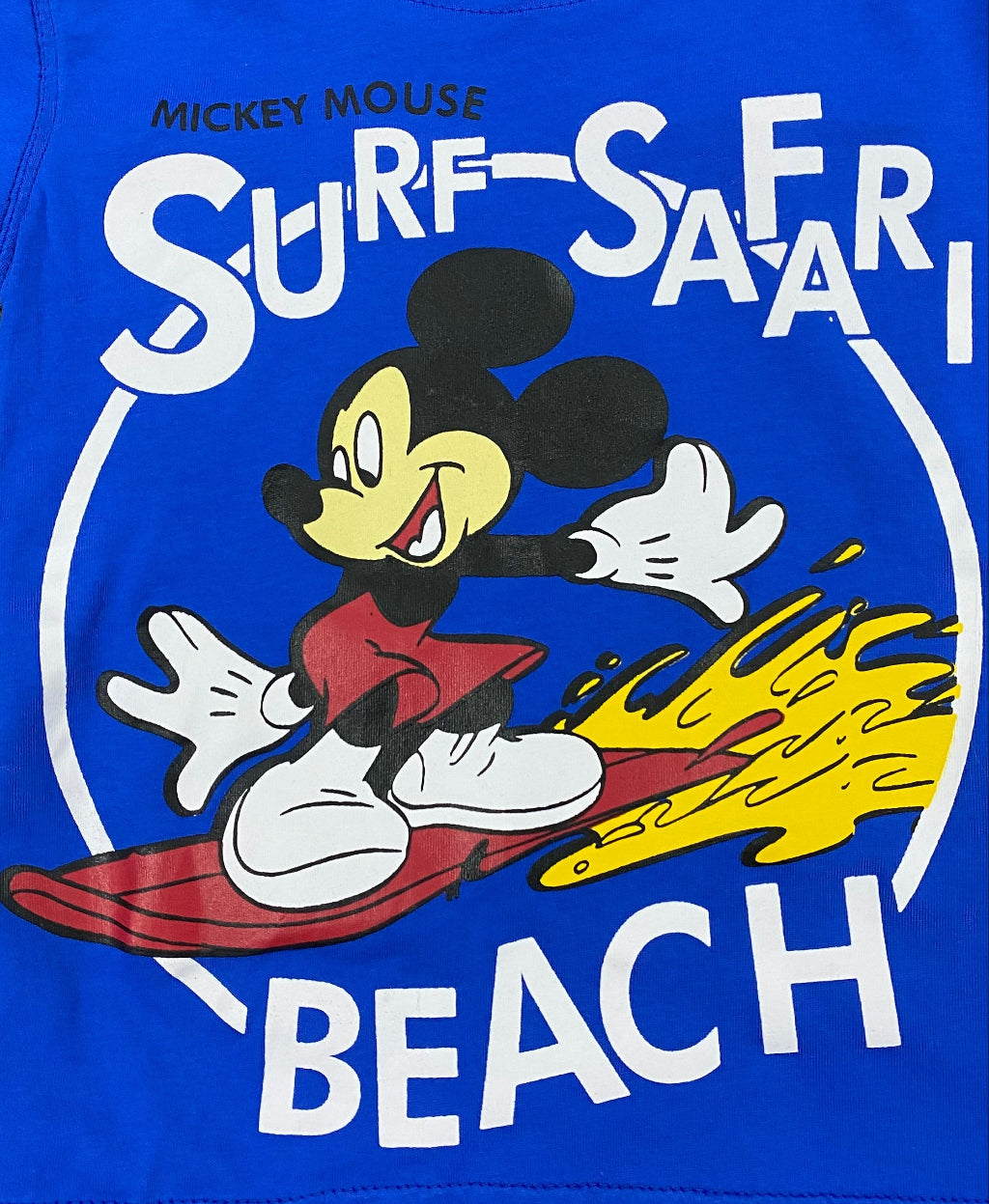 Mickey Mouse Surf Safari Kids T-Shirt – Blue Cartoon Summer Tee for Boys & Toddlers