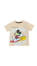 Mickey Mouse Surf Safari Kids T-Shirt – Peach Cartoon Summer Tee for Boys & Toddlers