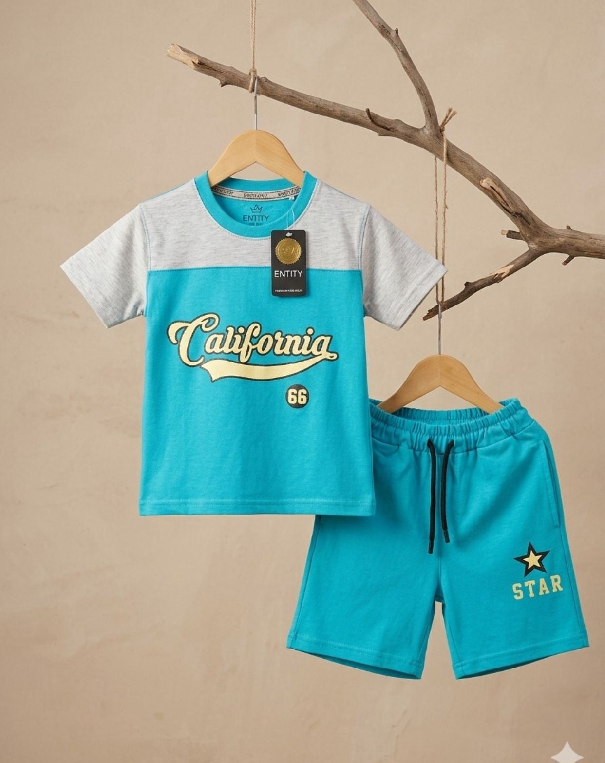 Boys California T-Shirt & Shorts Set – Blue