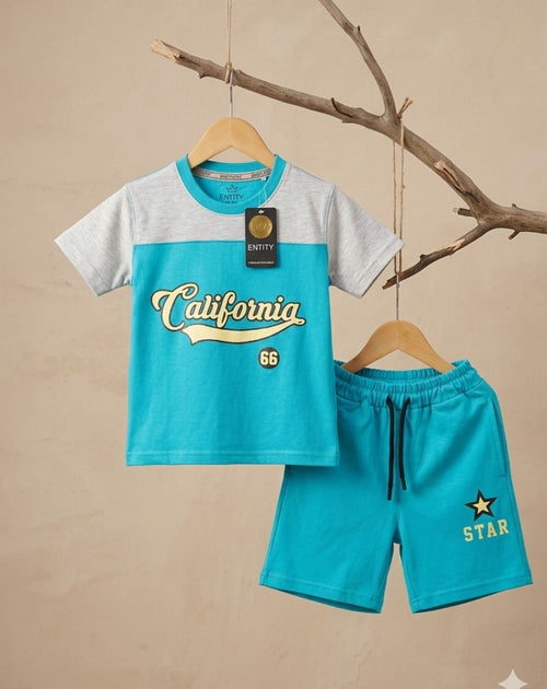 Boys California T-Shirt & Shorts Set – Blue