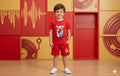 Boys Red T-Shirt & Shorts Set – Headphone Print