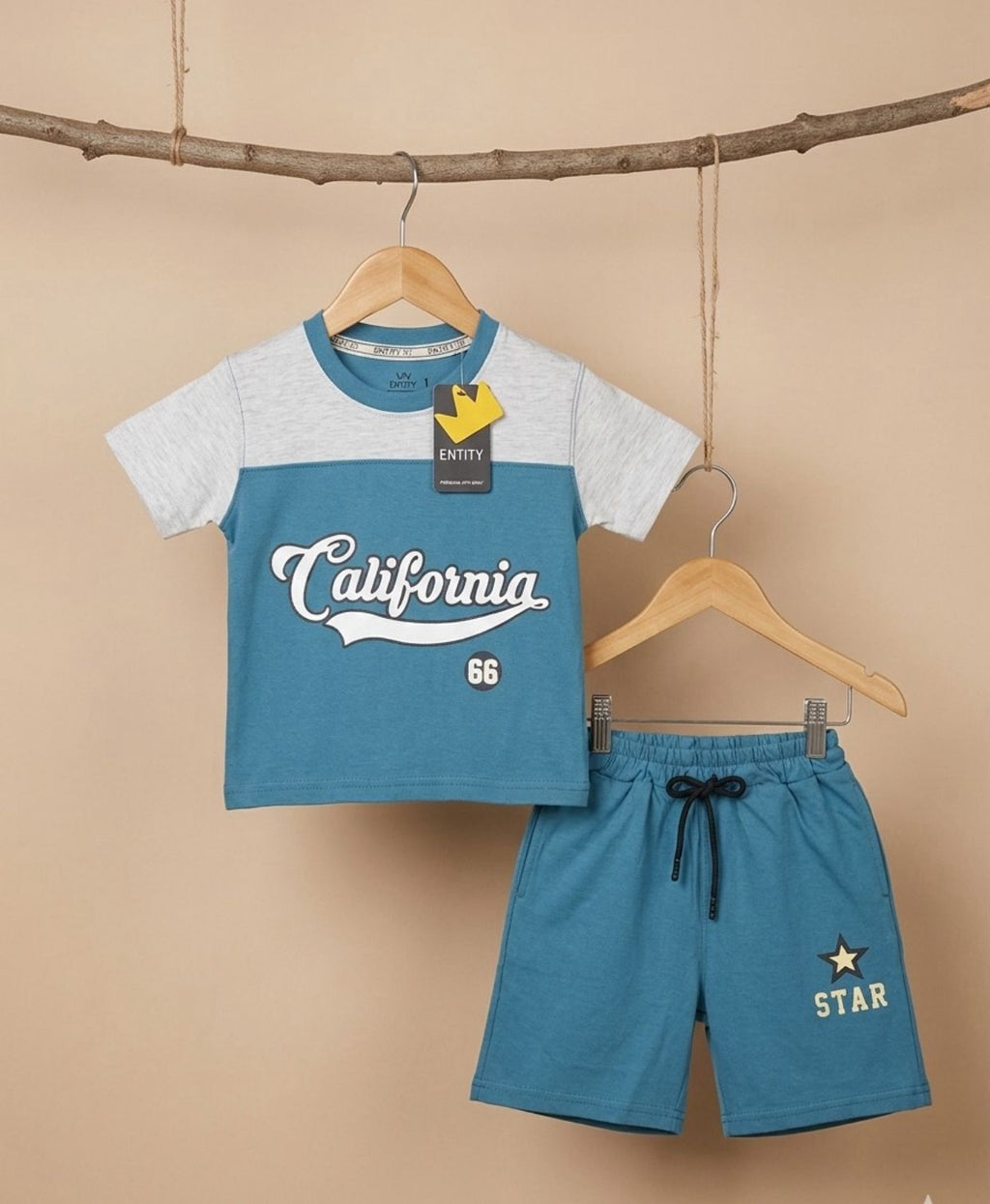 Boys California T-Shirt & Shorts Set – Aqua